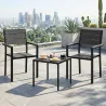 Conjunto de Jardín de 3 Piezas con 2 Sillas y Mesa de HDPE Diseño Listones Efecto Madera para Patio Balcón Negro - Ogal.Es