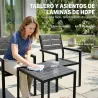 Conjunto de Jardín de 3 Piezas con 2 Sillas y Mesa de HDPE Diseño Listones Efecto Madera para Patio Balcón Negro - Ogal.Es