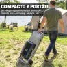 Barbacoa de Gas Plegable con Quemador 2,5 kW Tapa Termómetro Mesa Lateral y 2 Ruedas Parrilla Recogedor Grasa Negro - Ogal.Es