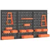 Organizador de Herramientas de Pared de 33 Piezas 120x60 cm con Ganchos Contenedores y Estantes Negro y Naranja - Ogal.Es