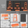 Organizador de Herramientas de Pared de 33 Piezas 120x60 cm con Ganchos Contenedores y Estantes Negro y Naranja - Ogal.Es