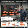 Organizador de Herramientas de Pared de 33 Piezas 120x60 cm con Ganchos Contenedores y Estantes Negro y Naranja - Ogal.Es