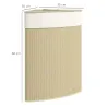 Cesto Ropa Sucia Bambú para Esquina 55L con Tapa y Asa Bolsa Extraíble Lavable 35x35x60 cm Crema - Ogal.Es