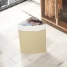 Cesto Ropa Sucia Bambú para Esquina 55L con Tapa y Asa Bolsa Extraíble Lavable 35x35x60 cm Crema - Ogal.Es