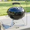 Barbacoa de Carbón Portátil Barbacoa de Carbón Redonda Tapa con Soporte Rejilla Ventilación Ajustable Ø41x44 cm ... - Ogal.Es