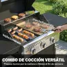 Barbacoa de Gas con 3 Quemadores 7,5 kW Termómetro Parrilla Plancha Mesas Laterales Armario Ruedas 125x57x110 cm... - Ogal.Es