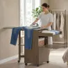 Armario Tabla de Planchar Plegable con Soporte para Plancha y Ropa con Compartimento Abierto,154x55x87 cm, Marrón - Ogal.Es