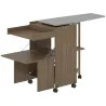 Armario Tabla de Planchar Plegable con Soporte para Plancha y Ropa con Compartimento Abierto,154x55x87 cm, Marrón - Ogal.Es