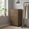 Armario Tabla de Planchar Plegable con Soporte para Plancha y Ropa con Compartimento Abierto,154x55x87 cm, Marrón - Ogal.Es