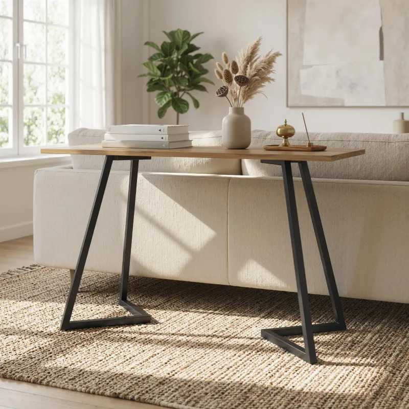 Juego de 4 Patas de Mesa Cuadradas Industriales para Muebles con Pies Ajustables 43x3x72 cm Negro - Ogal.Es