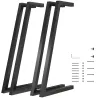 Juego de 4 Patas de Mesa Cuadradas Industriales para Muebles con Pies Ajustables 43x3x72 cm Negro - Ogal.Es