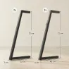 Juego de 4 Patas de Mesa Cuadradas Industriales para Muebles con Pies Ajustables 43x3x72 cm Negro - Ogal.Es