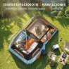 Tienda de Campaña Familiar Tipo Túnel para 4 Personas con 2 Habitaciones Puertas Tragaluces Impermeable Fácil Mo... - Ogal.Es