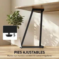 Juego de 4 Patas de Mesa Cuadradas Industriales para Muebles con Pies Ajustables 43x3x72 cm Negro - Ogal.Es