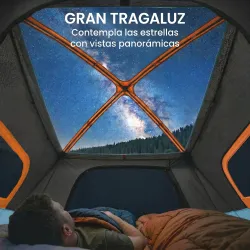 Tienda de Campaña Familiar Tipo Túnel para 4 Personas con 2 Habitaciones Puertas Tragaluces Impermeable Fácil Mo... - Ogal.Es