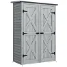 Caseta de Jardín de Madera 115x53x156 cm Armario para Herramientas con Puertas Dobles y Estantes Techo Inclinado... - Ogal.Es