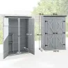 Caseta de Jardín de Madera 115x53x156 cm Armario para Herramientas con Puertas Dobles y Estantes Techo Inclinado... - Ogal.Es
