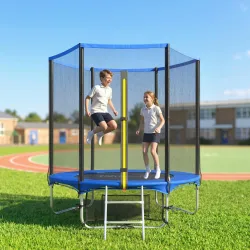 Cama Elástica Exterior Ø183 cm Trampolín para Niños de +6 Años Adultos con Red de Seguridad Escalera de 2 Peldañ... - Ogal.Es