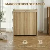 Cesto de Ropa Sucia de Bambú con Tapa 120L con 2 Bolsas con Cordón Extraíbles y Lavables Bolsillos Laterales Nat... - Ogal.Es