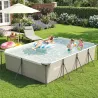 Piscina Desmontable Tubular 394,5x208,3x80,5 cm 6075 L con Marco Metálico Parche de Reparación sin Depuradora Gris - Ogal.Es