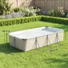 Piscina Desmontable Tubular 394,5x208,3x80,5 cm 6075 L con Marco Metálico Parche de Reparación sin Depuradora Gris - Ogal.Es