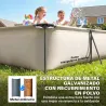 Piscina Desmontable Tubular 394,5x208,3x80,5 cm 6075 L con Marco Metálico Parche de Reparación sin Depuradora Gris - Ogal.Es