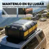 Bolsa de Techo para Coche 594L Impermeable con 6 Correas Alfombrilla Antideslizante Ganchos para Vehículos Amarillo - Ogal.Es