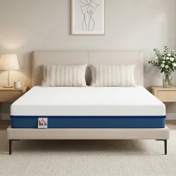 Colchón 190x135 cm Grosor 20 cm Colchón Viscoelástico con Té Verde Firmeza Media Cama Refrescante con Espuma de Gel - Ogal.Es