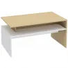 Mesa baja para Salón con Compartimento para Salón Sala de Estar 95x55x50 cm Natural y Blanco - Ogal.Es