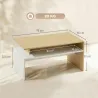 Mesa baja para Salón con Compartimento para Salón Sala de Estar 95x55x50 cm Natural y Blanco - Ogal.Es