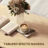 Mesa baja para Salón con Compartimento para Salón Sala de Estar 95x55x50 cm Natural y Blanco - Ogal.Es