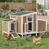 Gallinero para Exterior de Madera 145x90x92 cm para 2-4 Gallinas con Nido Casa Lateral Bandeja Extraíble Marrón ... - Ogal.Es