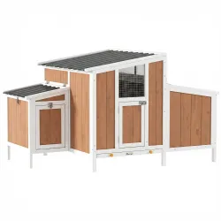 Gallinero para Exterior de Madera 145x90x92 cm para 2-4 Gallinas con Nido Casa Lateral Bandeja Extraíble Marrón ... - Ogal.Es