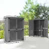 Armario de Jardín 0,83 m² 127x65x168 cm con 2 Puertas de Persiana 2 Estantes 2 Asas y Techo Impermeable Gris - Ogal.Es
