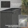 Armario de Jardín 0,83 m² 127x65x168 cm con 2 Puertas de Persiana 2 Estantes 2 Asas y Techo Impermeable Gris - Ogal.Es