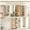 Estantería Expandible 5 Niveles Giratoria 350° Ancho Ajustable Convertible en en L Recta o Compacta 111,5x23,8x1... - Ogal.Es