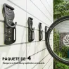 Soportes de Pared para Bicicletas de 4 Piezas Plegables hasta 30 kg con Tornillos para Casa Garaje y Sótano Negro - Ogal.Es