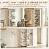 Estantería Expandible 5 Niveles Giratoria 350° Ancho Ajustable Convertible en en L Recta o Compacta 111,5x23,8x1... - Ogal.Es