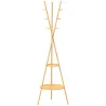 Perchero de Pie de Bambú Perchero para Ropa con 2 Estantes y 9 Ganchos Diseño Elegante 58,5x58,5x176 cm Natural - Ogal.Es