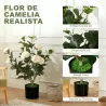 Planta Artificial de Camelia 65cm Árbol Artificial en Maceta con Flores de Seda Realistas 116 Hojas Efecto Musgo... - Ogal.Es
