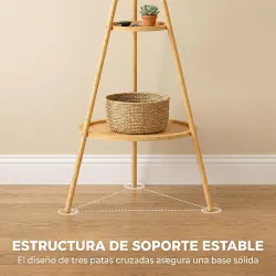 Perchero de Pie de Bambú Perchero para Ropa con 2 Estantes y 9 Ganchos Diseño Elegante 58,5x58,5x176 cm Natural - Ogal.Es