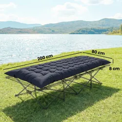 Esterilla de Camping Plegable Portátil con Correas Antideslizante para Cama de Camping Tienda Viajes Gris Oscuro - Ogal.Es
