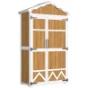 Caseta de Jardín de Madera 105x55x179 cm Armario para Herramientas con 4 Estantes Techo de Metal Galvanizado Nat... - Ogal.Es