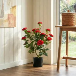 Planta Artificial de Camelia 65 cm Árbol Artificial en Maceta con Flores de Seda Realistas 116 Hojas Efecto Musg... - Ogal.Es