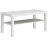 Mesa de Centro Mesa de Café para Salón con Estante Abierto Tablero Grueso para Salón Oficina 90x45x44,5 cm Blanco - Ogal.Es