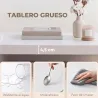 Mesa de Centro Mesa de Café para Salón con Estante Abierto Tablero Grueso para Salón Oficina 90x45x44,5 cm Blanco - Ogal.Es