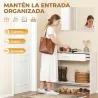 Recibidor de Entrada con Espejo Cajón y Estante Mueble de Recibidor para Pasillo 91,5x27,9x85,5 cm Blanco - Ogal.Es