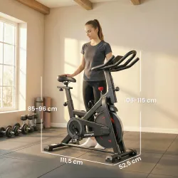 Bicicleta Estática en Casa con App Resistencia Magnética Regulable Pantalla LCD Asiento y Manillar Ajustables Ru... - Ogal.Es