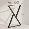 Juego de 2 Patas de Mesa de Acero en Forma de X para Muebles Industriales con Almohadillas Ajustables y Tornillo... - Ogal.Es