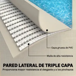 Piscina Desmontable Tubular 316x238x66,5 cm 3700 L con Marco Metálico Parche de Reparación sin Depuradora Gris - Ogal.Es